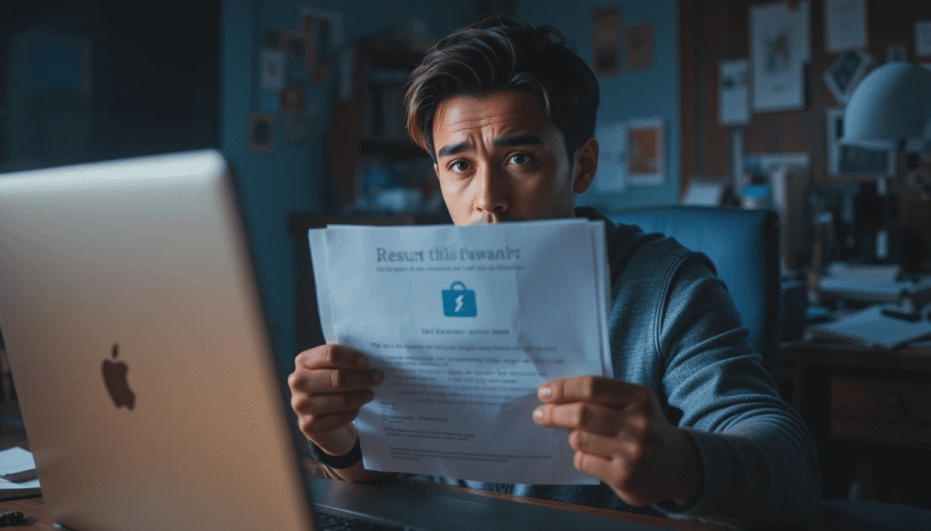  Close-up of person holding paper with confused expression