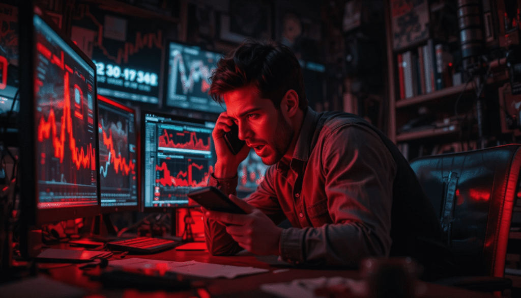 Side shot of person reacting to phone